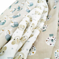 Blümchen Bamboo-Mullwindeln Allzwecktücher 60x60 3er-Set