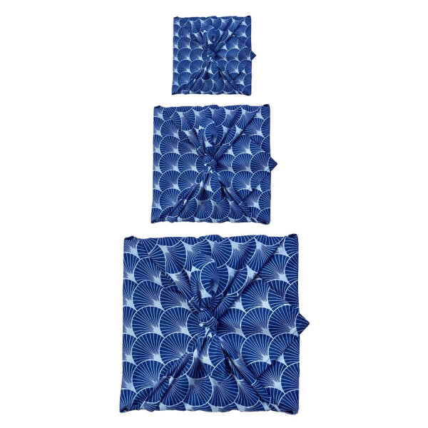 FabRap Furoshiki Tücher Indigo Fans 3er-Set