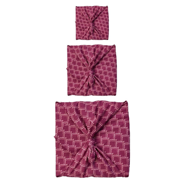FabRap Furoshiki Tücher Maroon Ogives 3er-Set